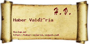 Haber Valéria névjegykártya