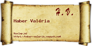 Haber Valéria névjegykártya